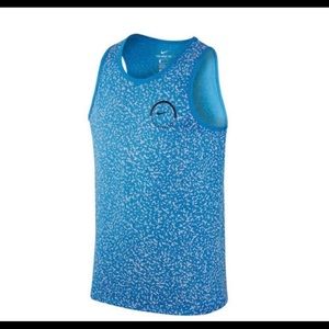 Mens Dri Fit Sleeveless Basketball Blue Tank Shirt